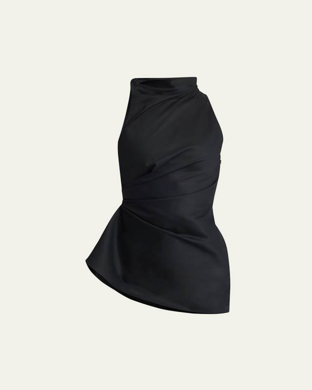Asymmetric Draped Sleeveless Top